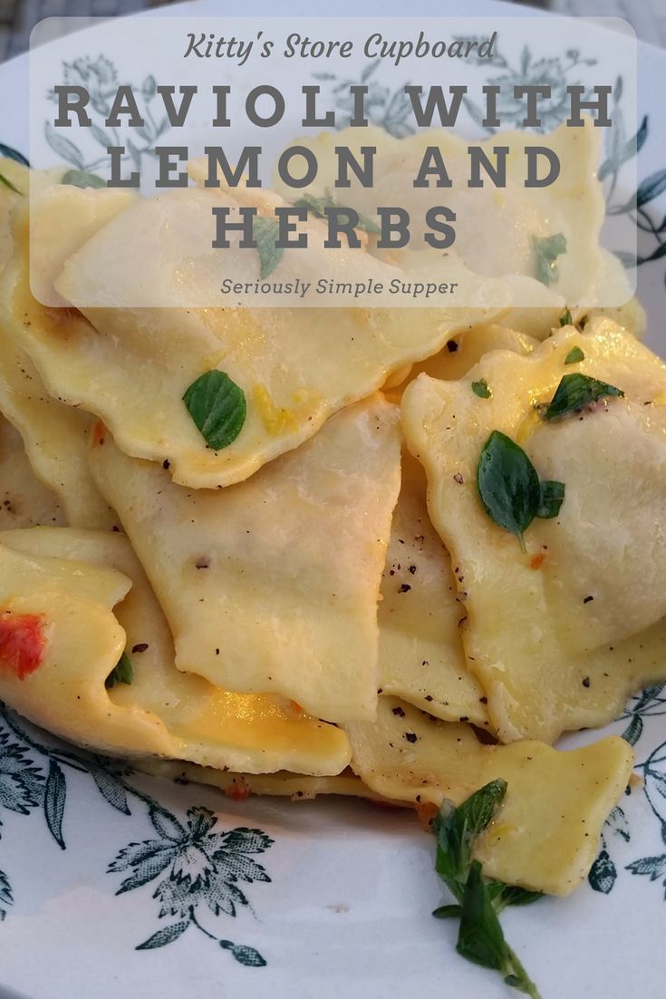 ravioli with lemon and herbs