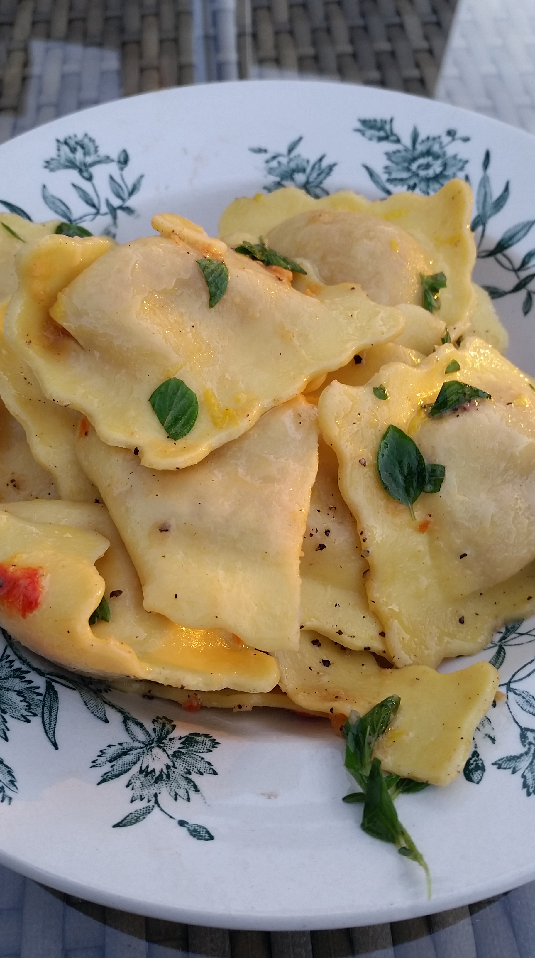 ravioli with lemon and herbs
